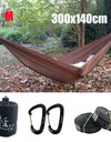 300x140cm Single Camping Hammock Lightweight Parachute Hammock with 2 Tree Strap 2 Hooks Lightweight Portable Camping Hammocks