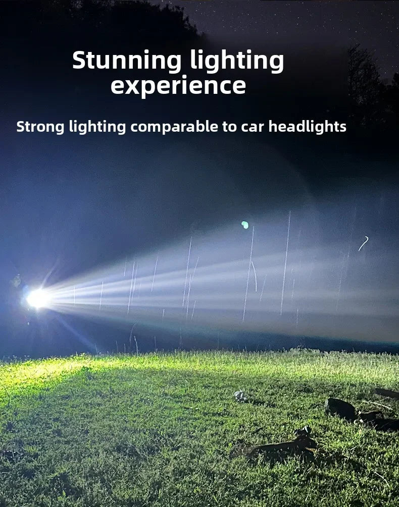 Portable Solar Rechargeable Handheld Work Light Multi-Function LED Camping Emergency Patrol Flashlight