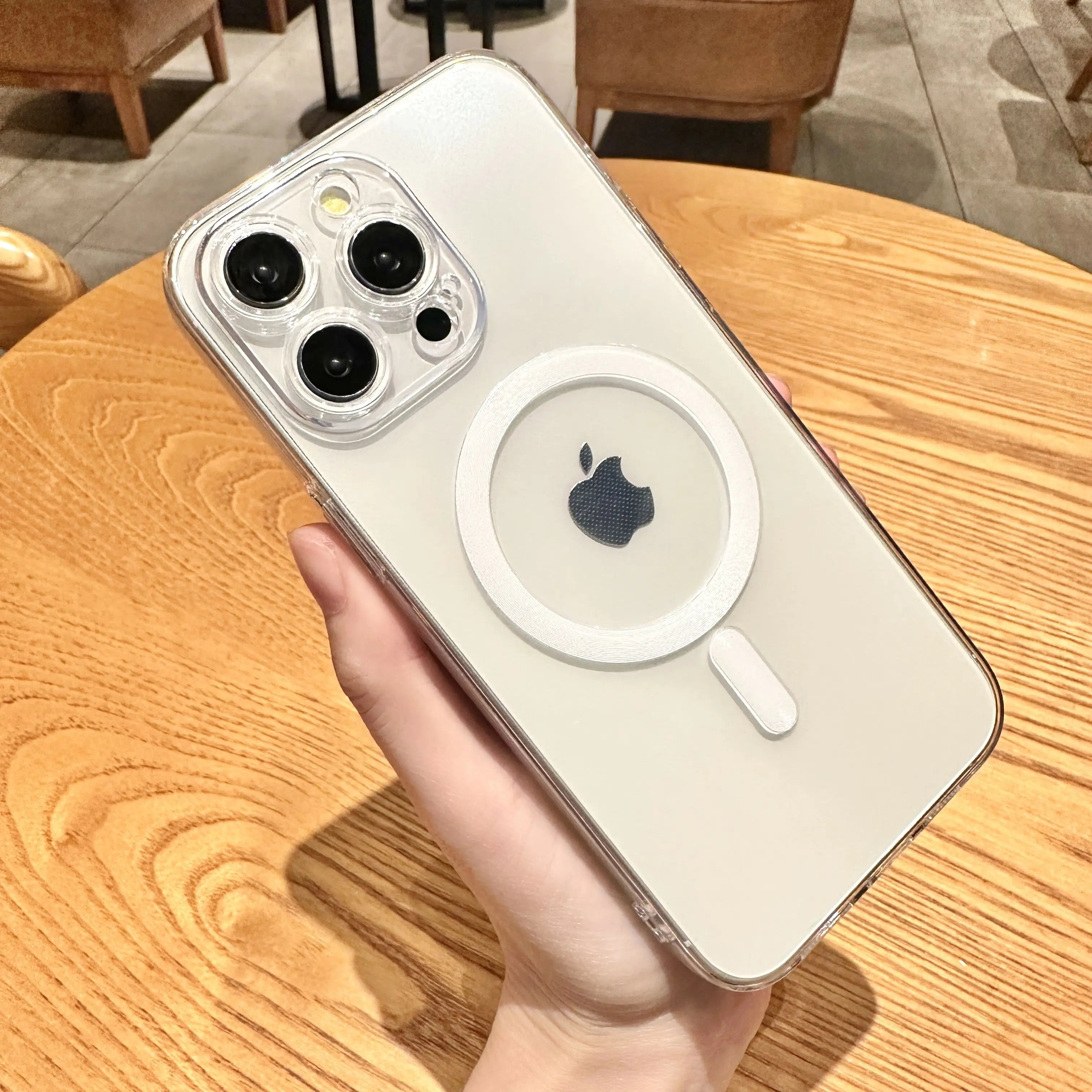 Magsafe  Transparent Cartoon Rose Flower Phone Case iPhone 16 15 14 Pro Max 16 Plus Wireless Charge Clear Funda