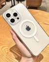 Magsafe Magnetic Transparent Cartoon Rose Flower Phone Case iPhone 16 15 14 Pro Max 16 Plus Wireless Charge Clear Funda