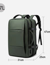 Aesthetic Men Business Backpack School Expandable USB Bag, Large Capacity 17.3 Laptop Waterproof Fashion Travel Backpack