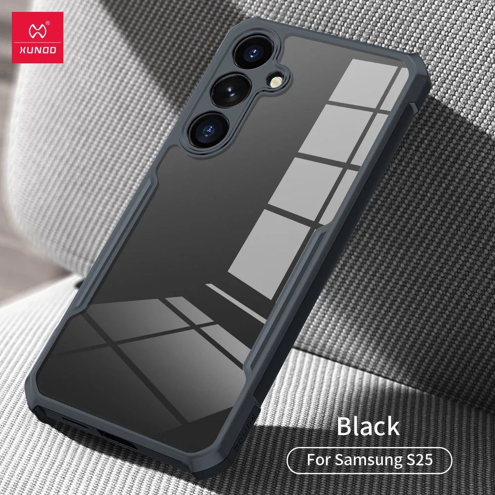 Clear Airbag Shockproof Case for Samsung Galaxy S26 Ultra / S25 / S25 Plus / S25 FE / Edge – Transparent TPU Acrylic Camera Protection Cover