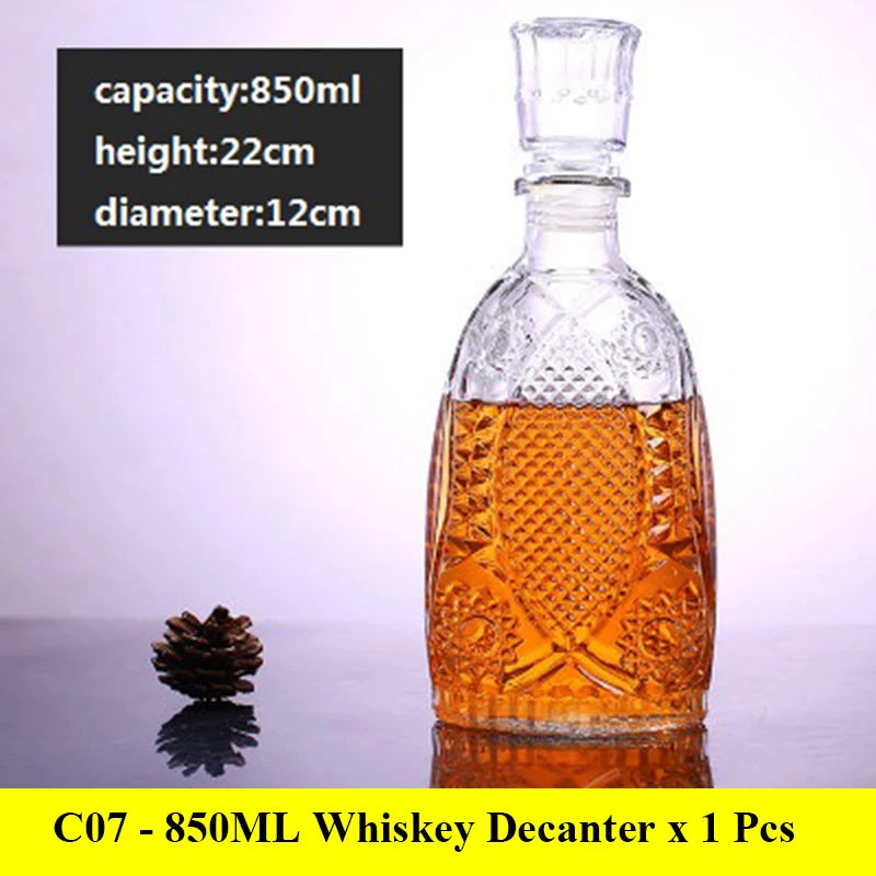 3 styles barware wine glass bottle 1000ml lead-free glass whiskey decanters for Liquor Scotch Bourbon