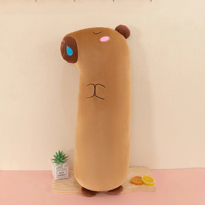 65/85/105cm Kawaii Capybara Plush Long Pillow Toys Sleeping Pillow Soft Cartoon Stuffed Animal Capibala Dolls Kids Children Gift