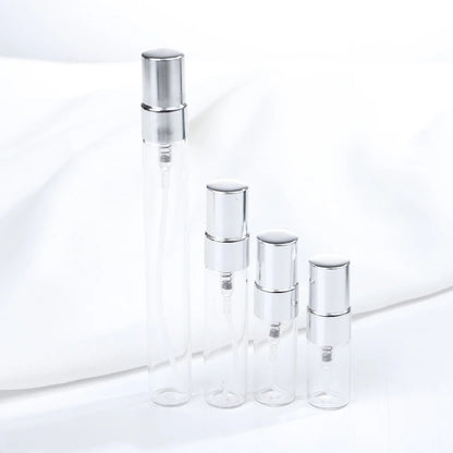 50PCS 2ml 3ml 5ml 10ml Portable Glass Perfume Mini Empty Bottle Travel Spray Bottle Cosmetic Containers with Aluminium Pump