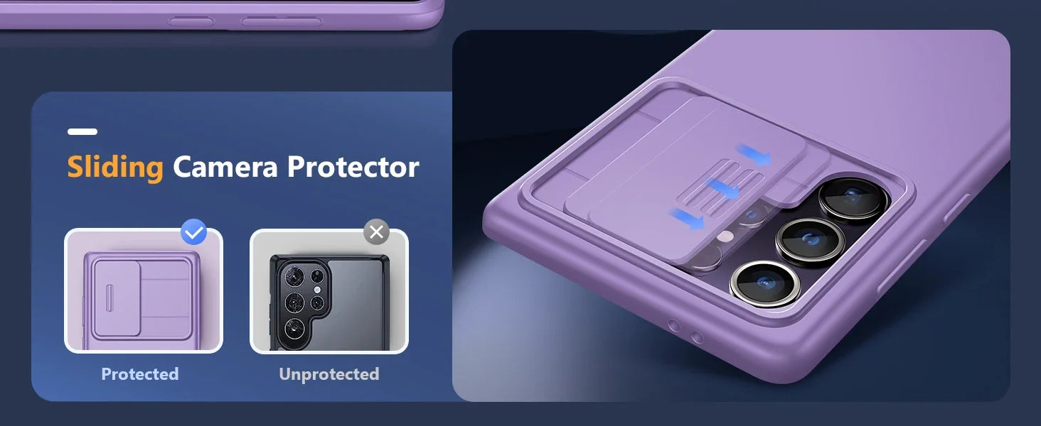 For Samsung Galaxy S24 Ultra Case with Camera Cover Screen Protector Military Drop Protection Shockproof Slim Matte Phone Case