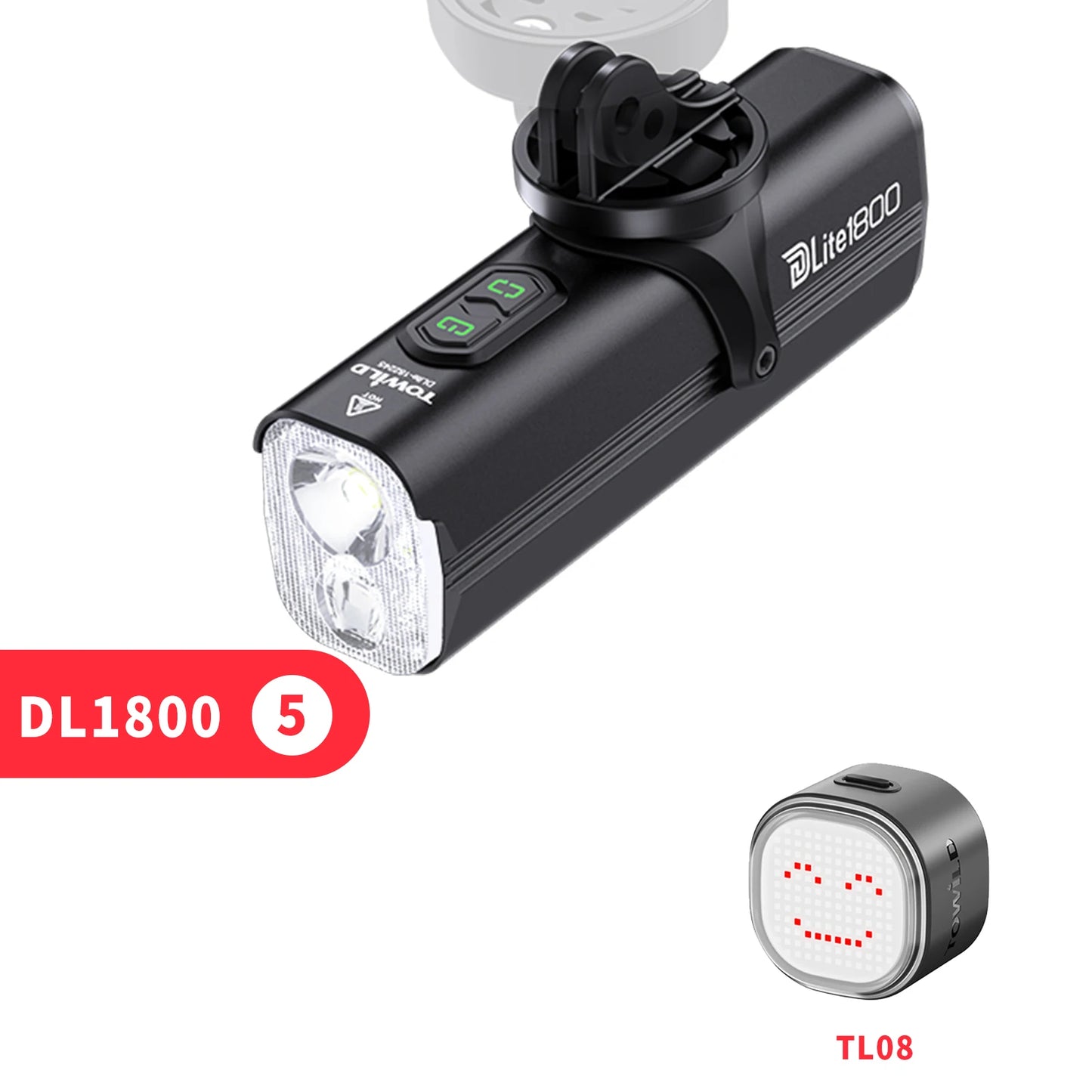 Bicycle Lights 1200LM/1800LM Focus/Flood Beam Dual Light Source LED Smart Bike Front Lights IPX6  Mtb Cycling Headlights