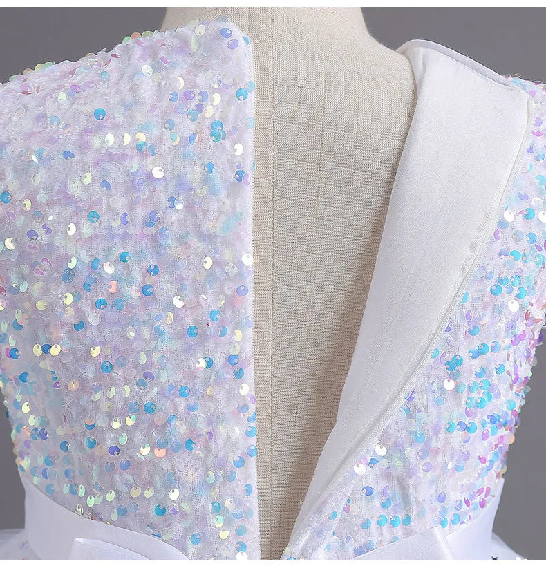 Sleeveless Ball Gown with Train Pageant and Recital Dress