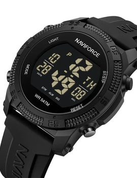 Men's LCD Digital Watch Fashion Casual Date and Week Alarm Clock Waterproof Silicone Strap Electronic Wristwatch