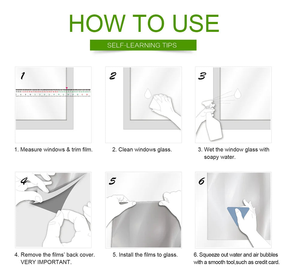 100% Light Blocking Window Film Static Self adhesive Glass Stickers Black Matte Privacy Protective Window Decals Heat Insulation