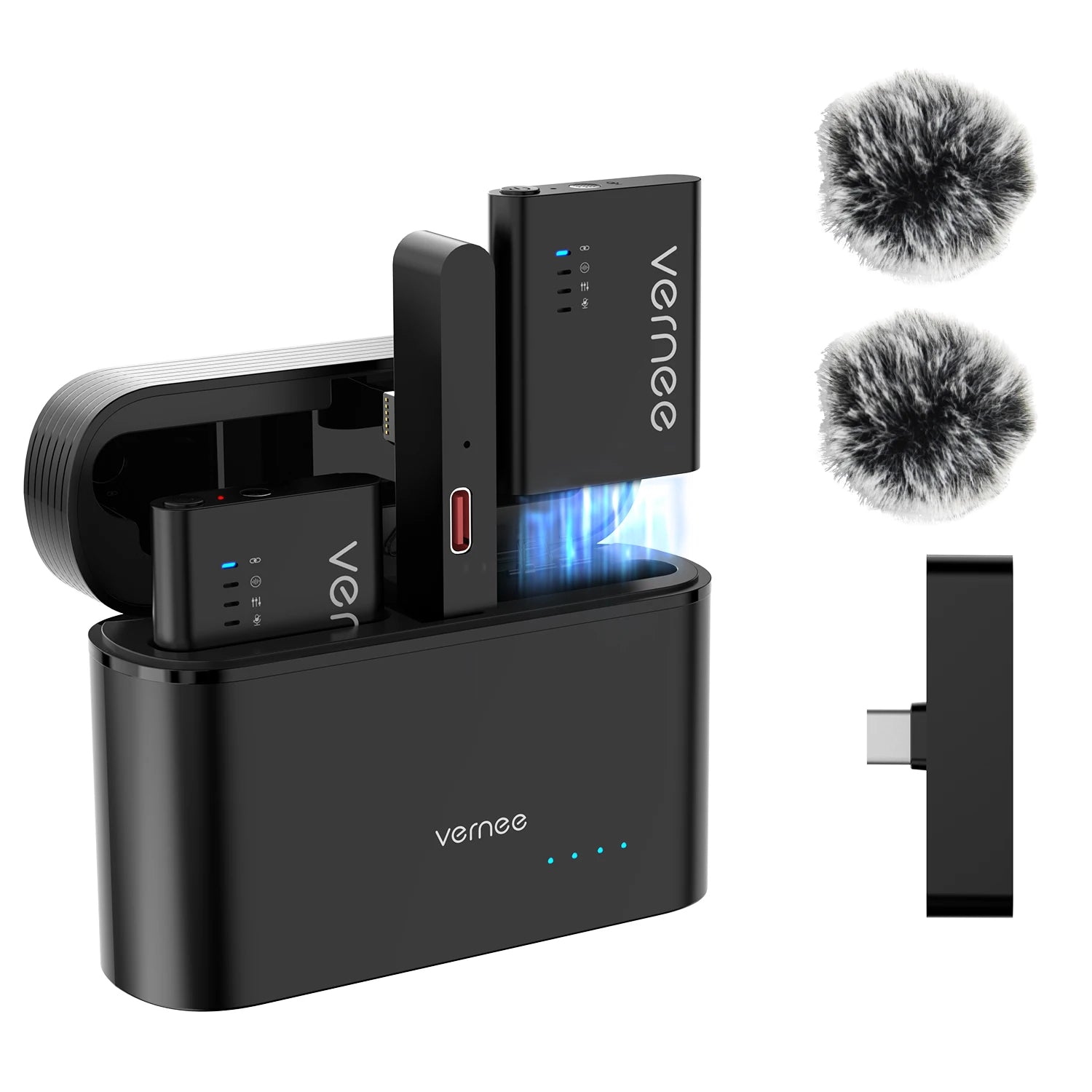 M1 Wireless Lavalier Microphone with Charging Case Short Video Recording Mini Mic for iPhone/iPad/Android