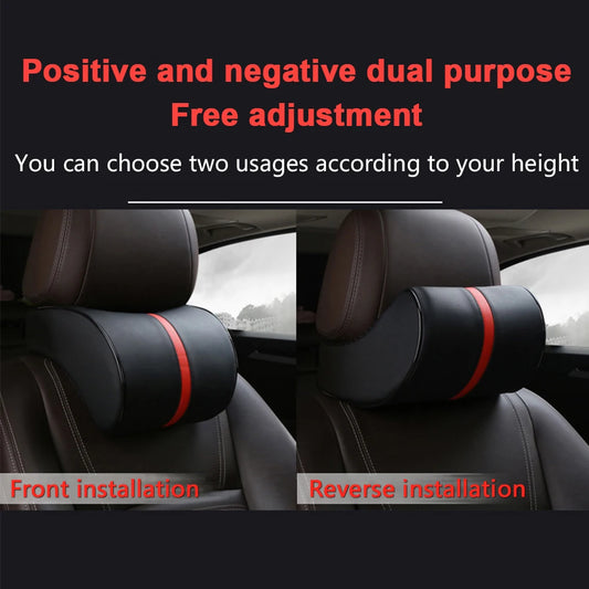 PU Leather Breathable Memory Foam Car Headrest Neck Pillow