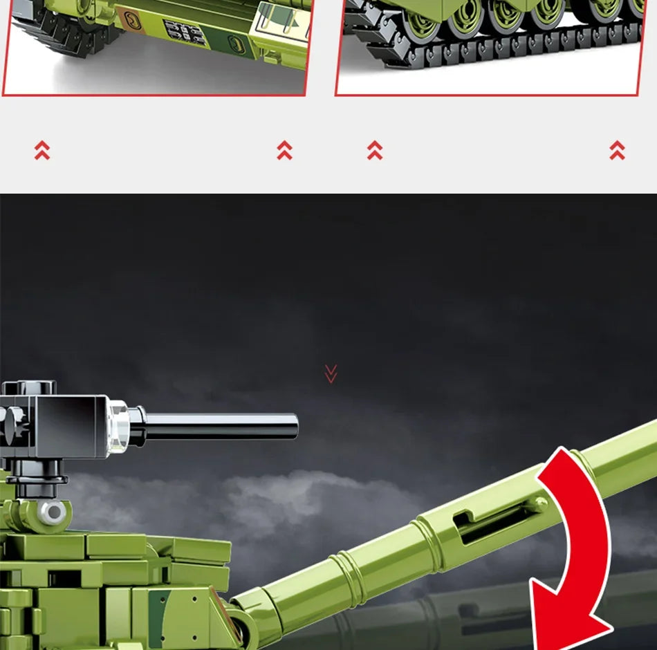 BLOCK Boys Military Type 15 Light Tank 99A 96 Main Battle Tank WW2 Model Building Blocks Army Soldiers Toys for