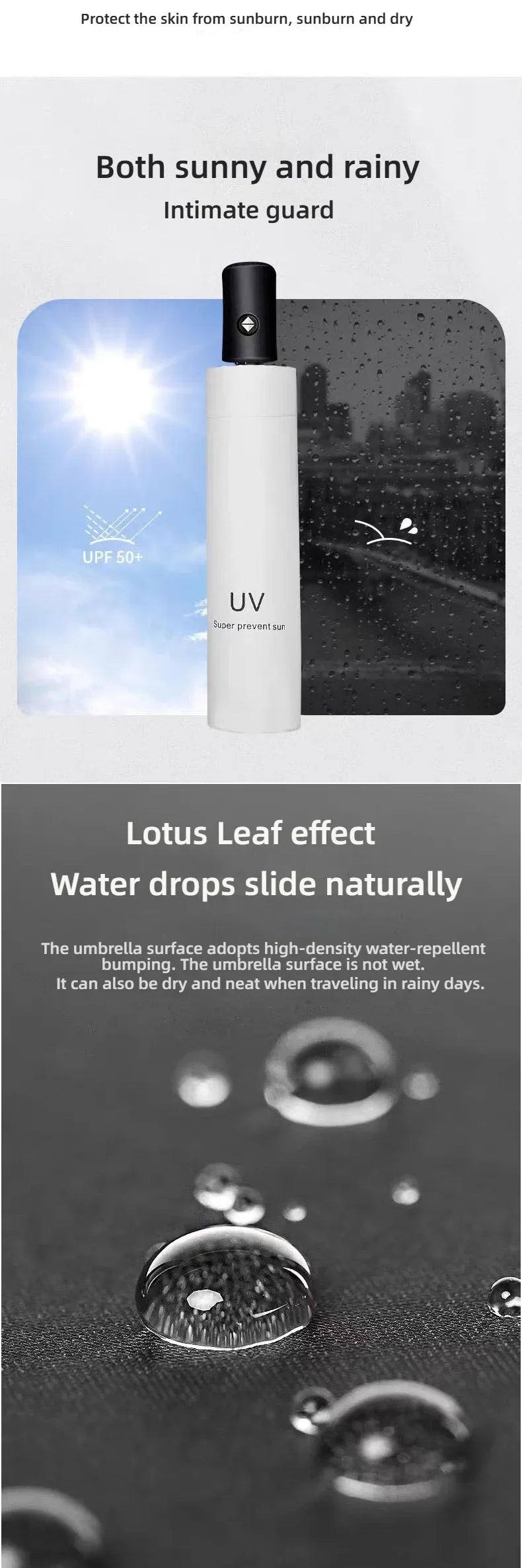 Fully Automatic Folding Umbrella Travel Camping Sun Rain Protection UV Blocking Compact Outdoor Umbrella