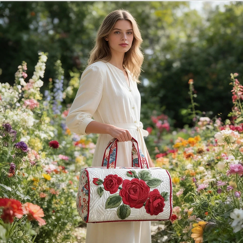 Fashion 3D Printed Quilted Travel Bag for Women Floral Tote Weekender Large Flower Pattern Carry On Handbag Vacation Bags