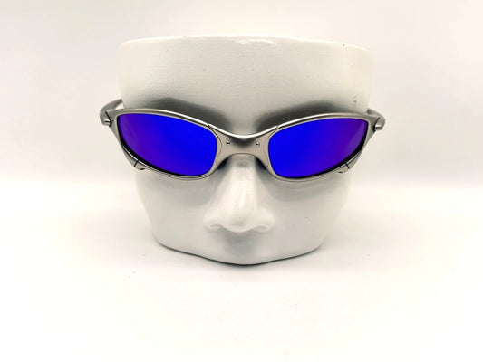 Polarized UV400 MTB Bike Cycling Sunglasses – Silver Metal Frame Riding Fishing Eyewear