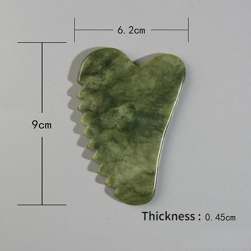 Jade Stone Gouache Scraper Sawtooth Gua Sha Massage Tools For Body Meridian Scraping Face Lifting Slimming Skin Detox Beauty SPA