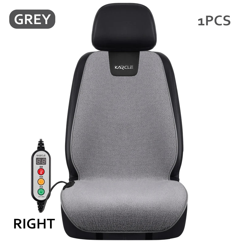 Heated Car Seat Cover Fleece Graphene Fast Car Seat Heater 12/24V Warm Plush Seat Protector Car Heating Mat Winter Seat Cushion