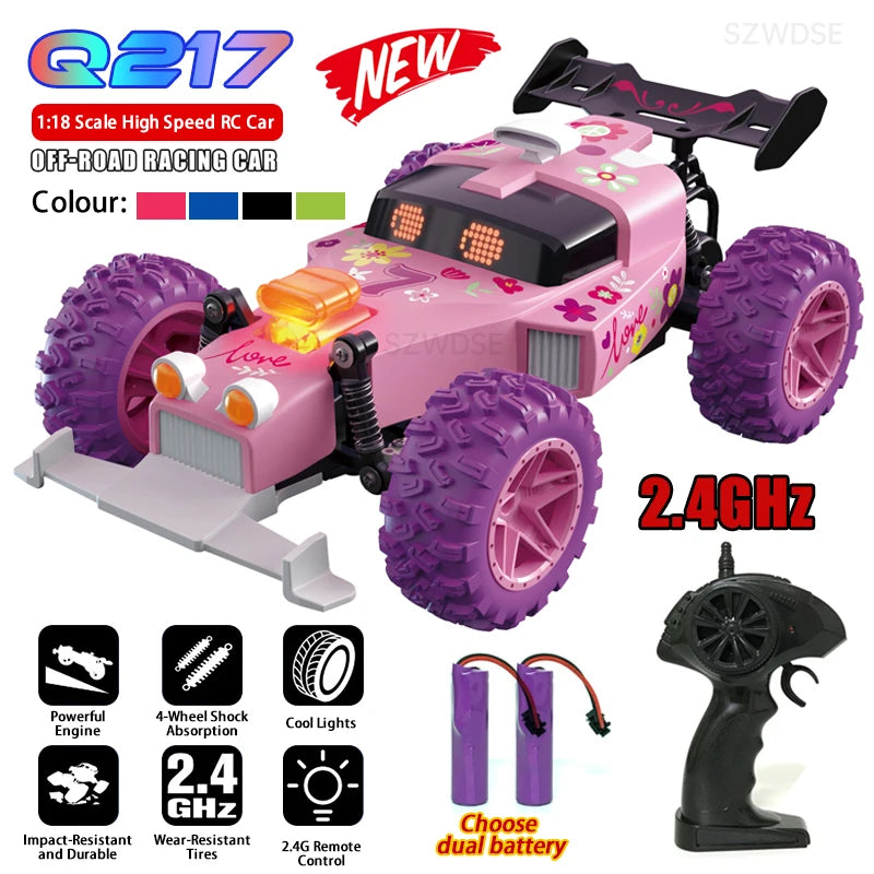 High Speed RC Car With LED Lights Sports Off-road 2.4GHz Remote Control Climbing Vehicles Cars Toys for 's Toy