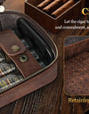 Cigar Humidor, Leather Travel Cigar Case, Include 4 Cigar Tubes & Humidifier, Cigar Draw Enhancer and Multifunction Cigar Cutter