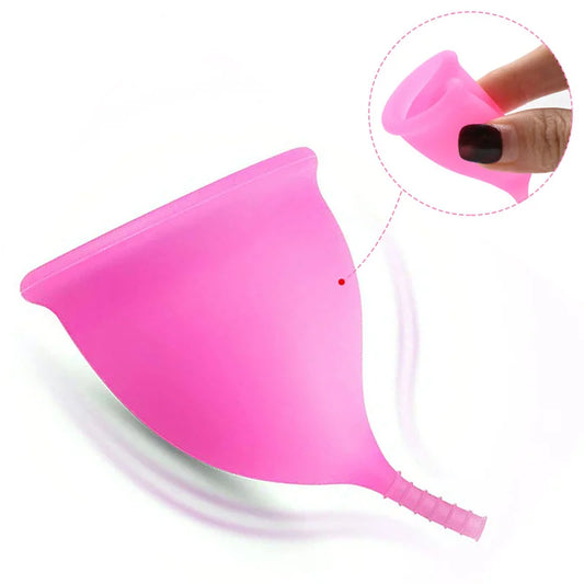 1pc Medical Grade Menstrual Collector Lady Menstrual Cup Silicone Feminine Hygiene Period Cup Reusable Folding Menstrual Cup