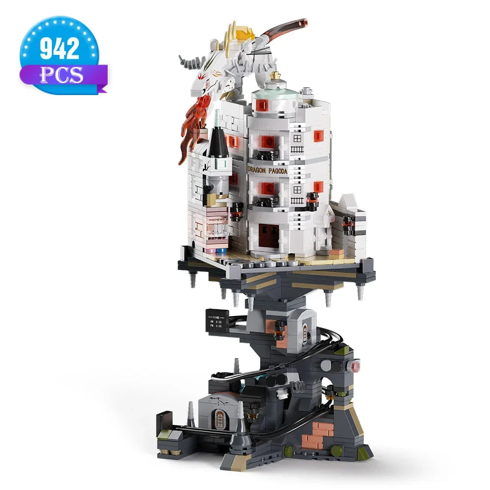 1000pcs Gringottses Wizard Tower Magic World Dragon MOC Building Bricks Set Blocks Toys for  Adult Birthday Gifts