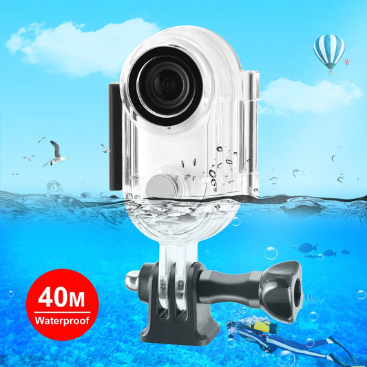 40m for Insta360 GO 3 Underwater Waterproof Housing Case with Base Adapter & Screw (Transparent)