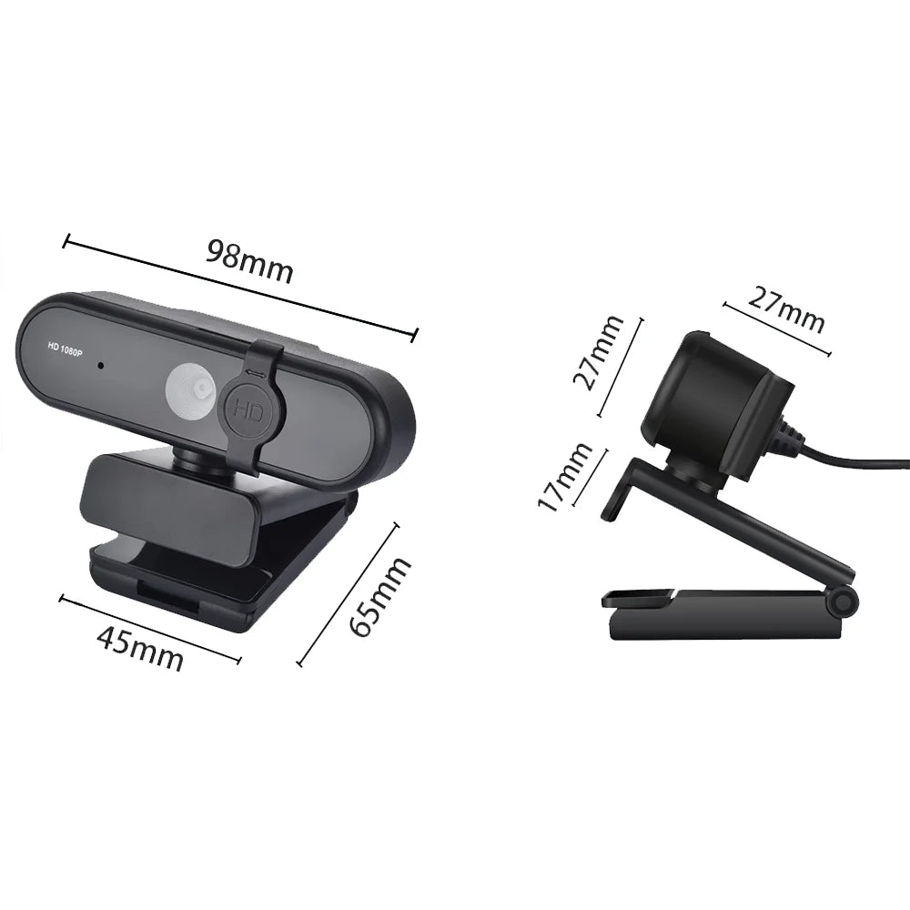 1080P HD Webcam Camera Streaming Rotatable Web Cam for Pc USB Cam for Meetings Streaming Online Classes Universal Tripod Mount