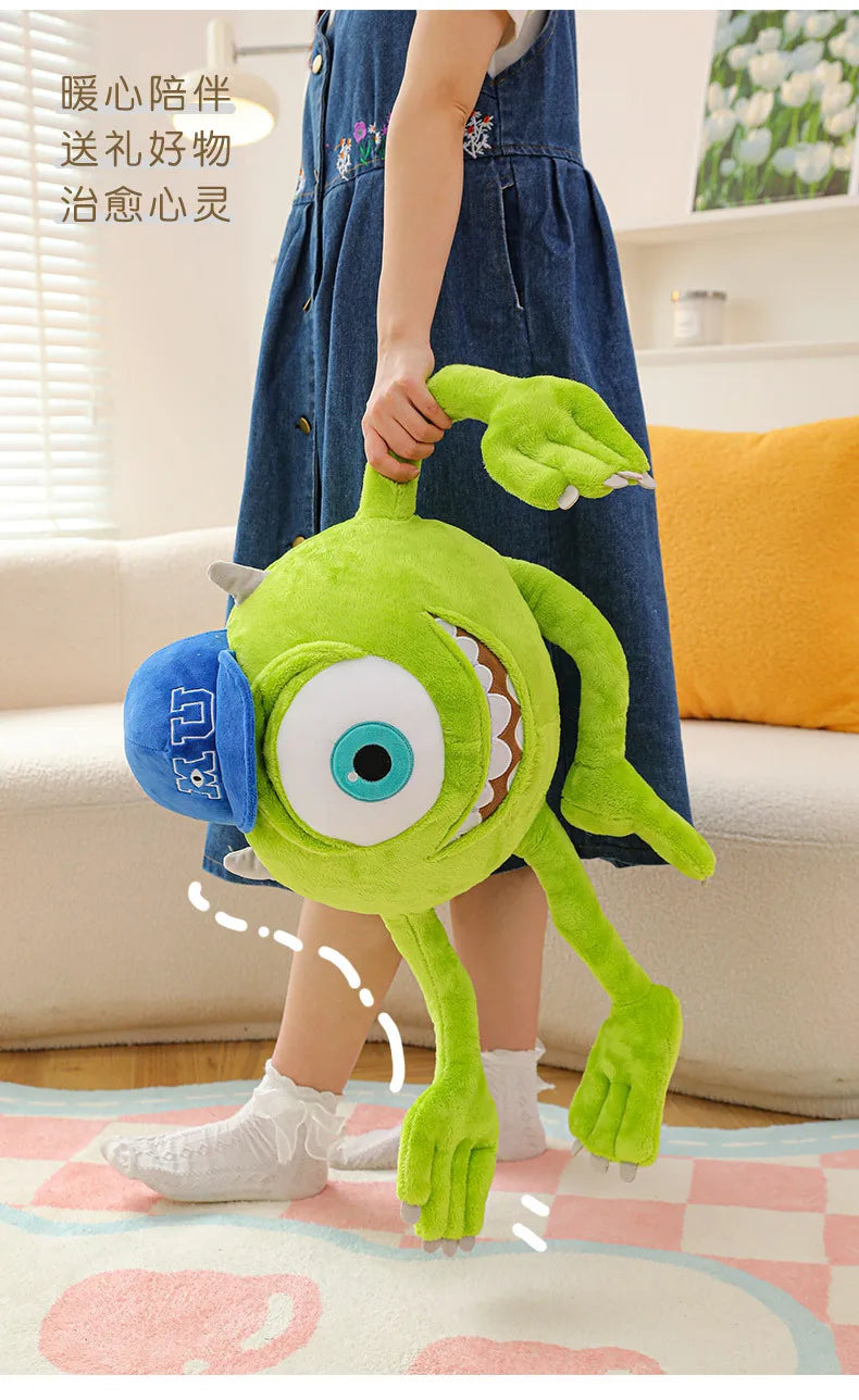 Kawaii Mike Plush Toy Big Eye Monster with Hat Cute Stuffed Doll for Kids Birthday Xmas Gift Soft Pillow Toy for Boys and Girls