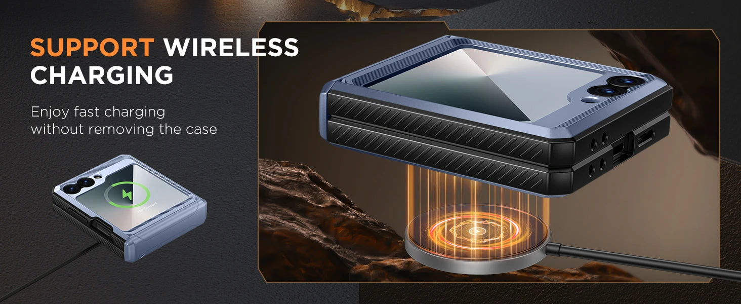 for Z Flip 6 Case with Kickstand Belt-Clip Hinge Protection Cover Screen Protector Military Grade Shockproof Phone Case