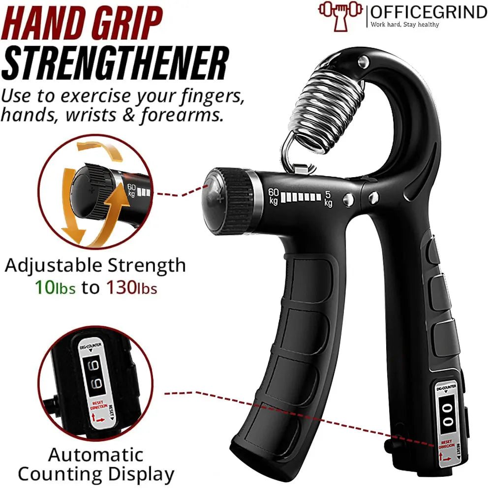 Hand Grip Strengthener, Grip Strength Trainer,Adjustable Resistance,Forearm Strengthener, Perfect for Musicians Athletes