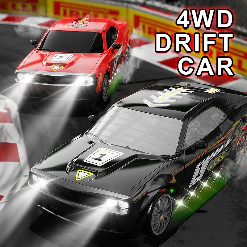 2.4G RC CAR With LED Light 4WD Remote Control Drift Cars Professional Racing Toys