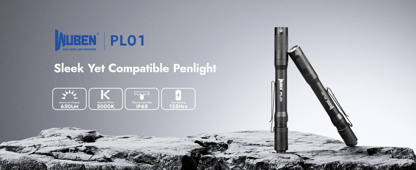 650 Lumen Rechargeable LED Pen Flashlight With USB C Charging