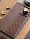 Tea Tray Household Solid Wood Tea Brewing Table Light Luxury High-End Tea Tray Kung Fu Tea Set Office Desk Wooden Tray