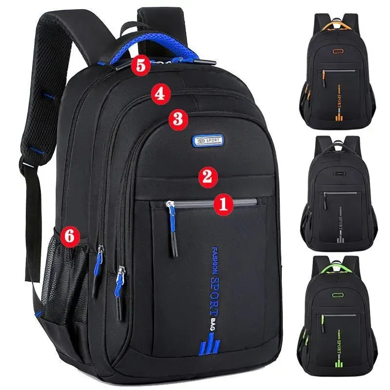 Backpack Oxford Cloth Backpack High Capacity Junior High School Student Schoolbag Men's Travel Backpack