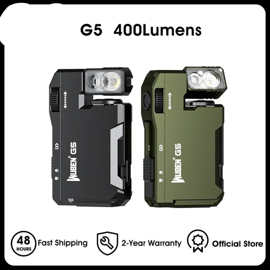 400 Lumen Rechargeable Magnetic Keychain LED Flashlight With RGB Light