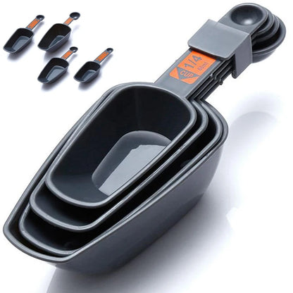 4pc Measuring Spoons Baking Cooking 1/4 Cup To 1 Cup PP Plastic With Scale Coffee Measuring Scoops Kitchen home Tool Accessories