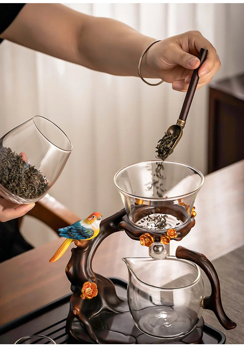 Glass Automatic Tea Set for Household Light Luxury High-end Teacup  Teapot Lazy Tea Maker