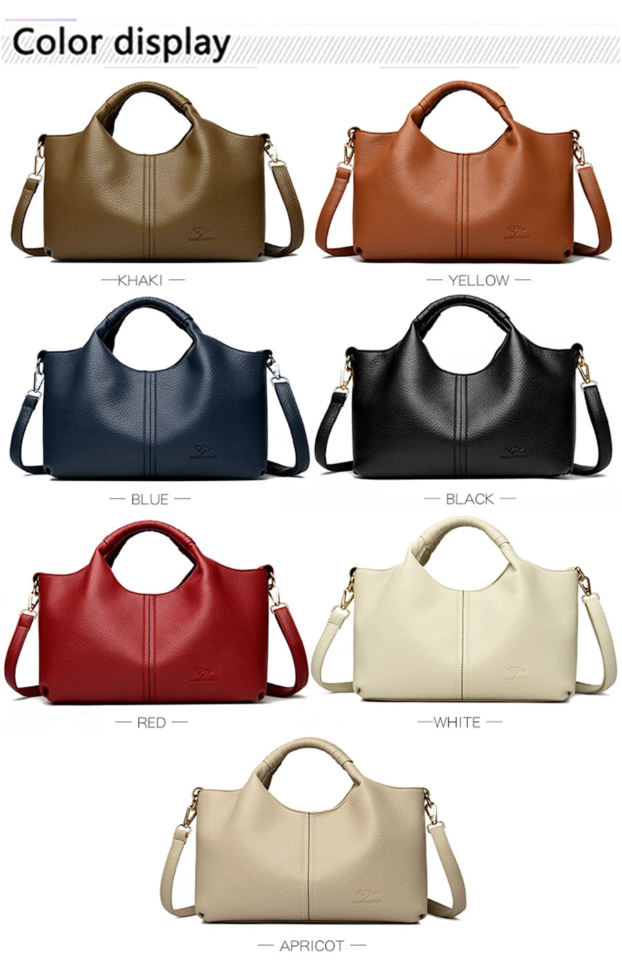 Leather Shoulder Bags For Women Ladies Luxury Handbag Crossbody Bag Zipper Messenger Solid Color Saddle Bag