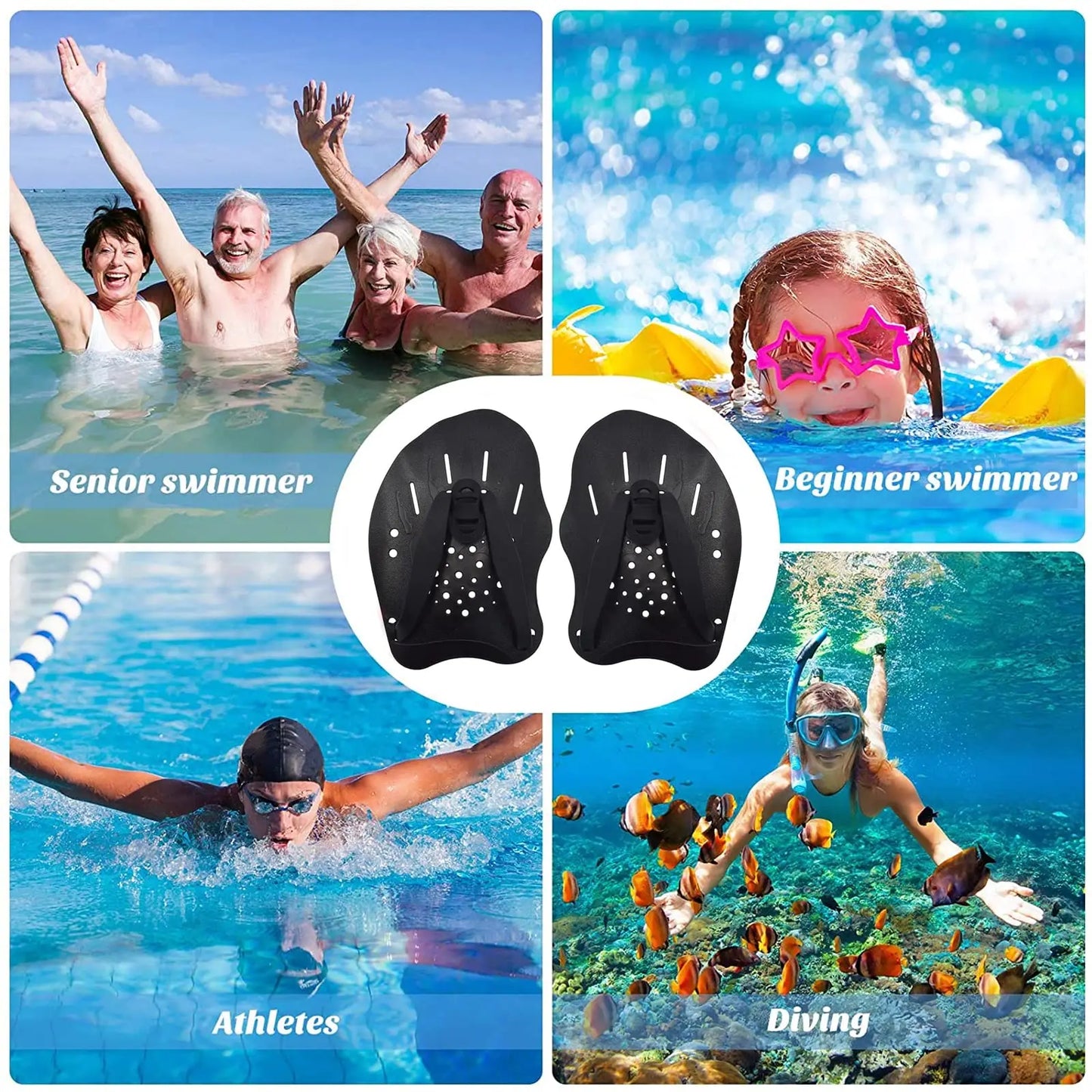 Water Sport Snorkeling Swimming Paddles Training Swimming Training Tool Hand Webbed Gloves Pad Fins Flippers