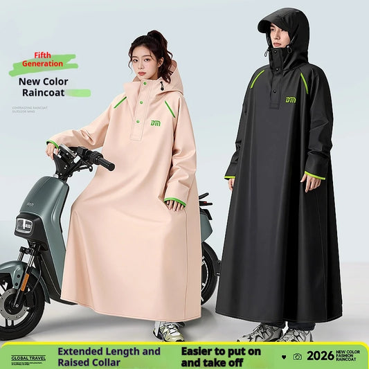 Thickened Full Body Waterproof PVC Raincoat for Motorcycle and Electric Scooter Riding
