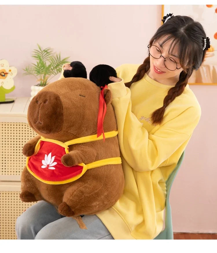 Hot 50cm Nezha Capybara Plush Toys Kawaii Cute Capybara Soft Stuffed Animal Anime Soft Pillow Toy Room Decor Kids Birthday Gift