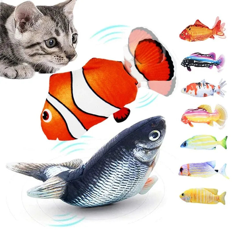 Baby Electric Plush Toy Simulation Animal Electric Swing Fish Pacify Toy Cat Pet Toy Gift