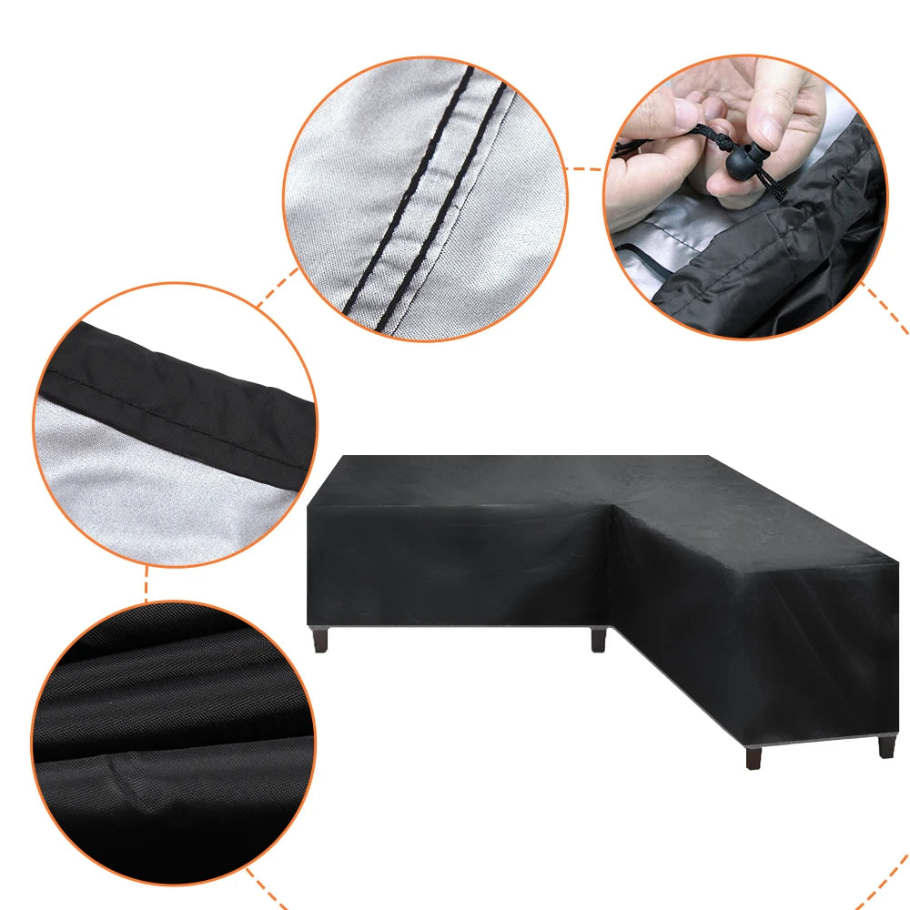 Waterproof V Shape Outdoor Sofa Cover Garden Rattan Corner Furniture Dustproof Rain Snow Protector