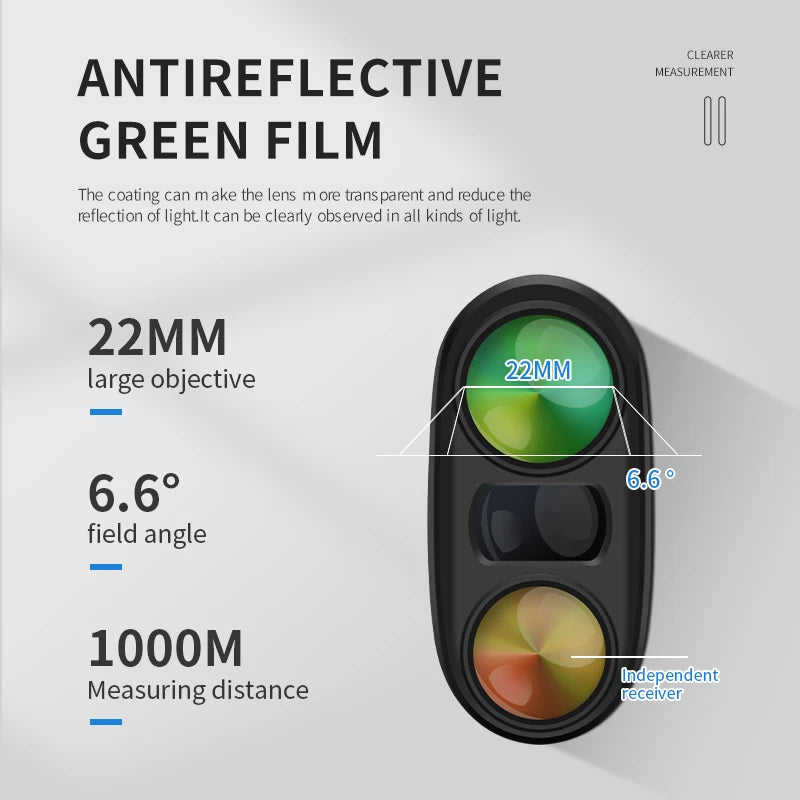 Laser Hunting & Golf Rangefinder 1000m with Flag-Lock & Slope Compensation