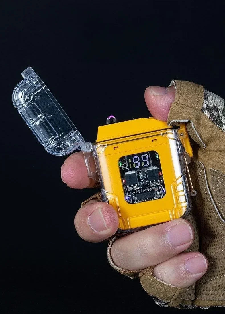 Anti-stress Windproof Waterproof Arc USB Fast Charging Lighter Endurance Outdoor Sports Exclusive LED Display Lighter