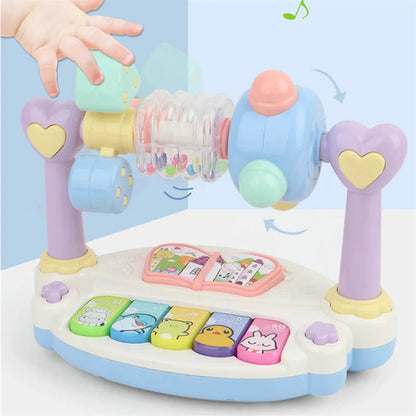 Montessori Baby Musical Piano Toys Rotating Piano with Light Sound Keyboard  Musical  Educational Toys for Boys Girls Gift