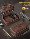 Cigar Humidor, Leather Travel Cigar Case, Include 4 Cigar Tubes & Humidifier, Cigar Draw Enhancer and Multifunction Cigar Cutter
