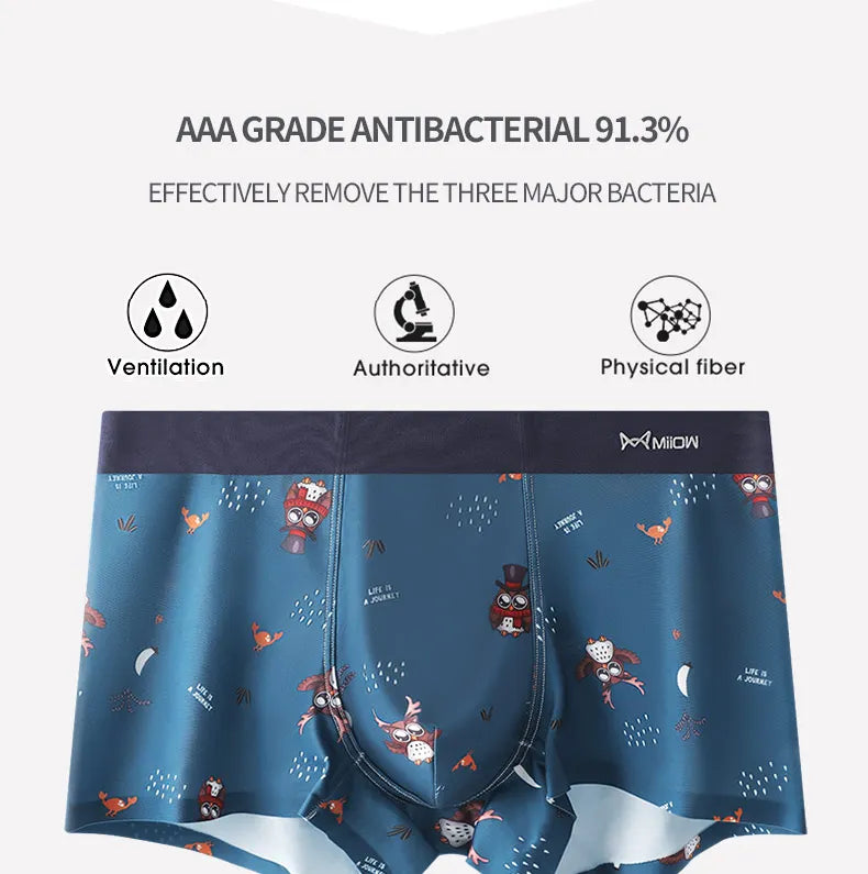 Men’s Funny Boxer Panties – 3-Pack Cotton Underwear