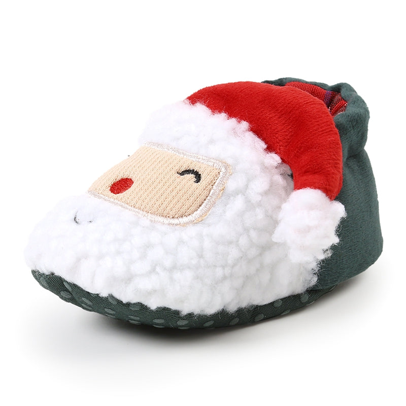 Christmas  Shoes  Winter Snow Boots Cute Cartoon Santa Claus Warm  Walking Shoes Girls Boy Crib Shoes First Walker
